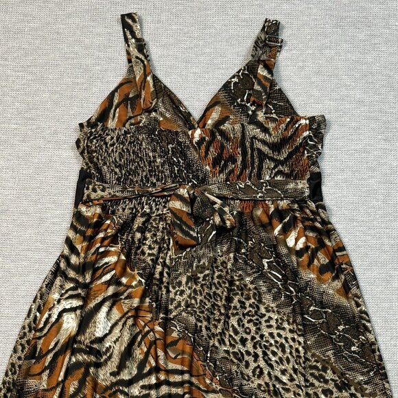 Studio West Apparel Sleeveless Midi Dress Womens Size L Multicolor Animal Print - Picture 8 of 14